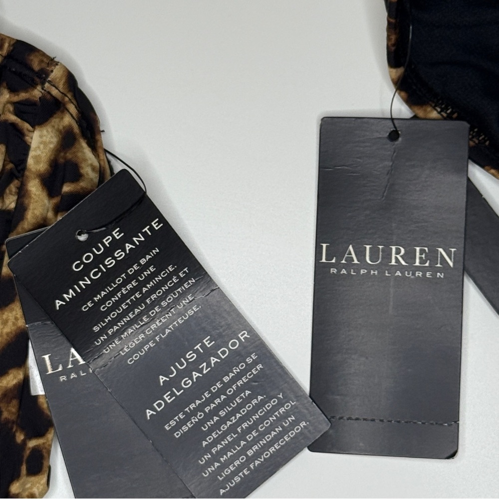 NWT | Lauren Ralph Lauren | Leopard Print Tankini Set Two-Piece Swimsuit | US 10 - Picture 9 of 12